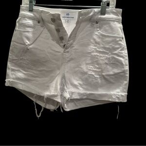 Southern Tide White Distressed Denim Shorts - Button Fly - Sz 29
